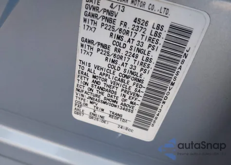 2013 Nissan Rogue Sv z USA, uszkodzony, nr VIN JN8AS5MV0DW134855